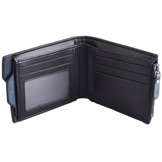 Urban Man Oxford 2 Piece PU Wallet & Cardholder Open